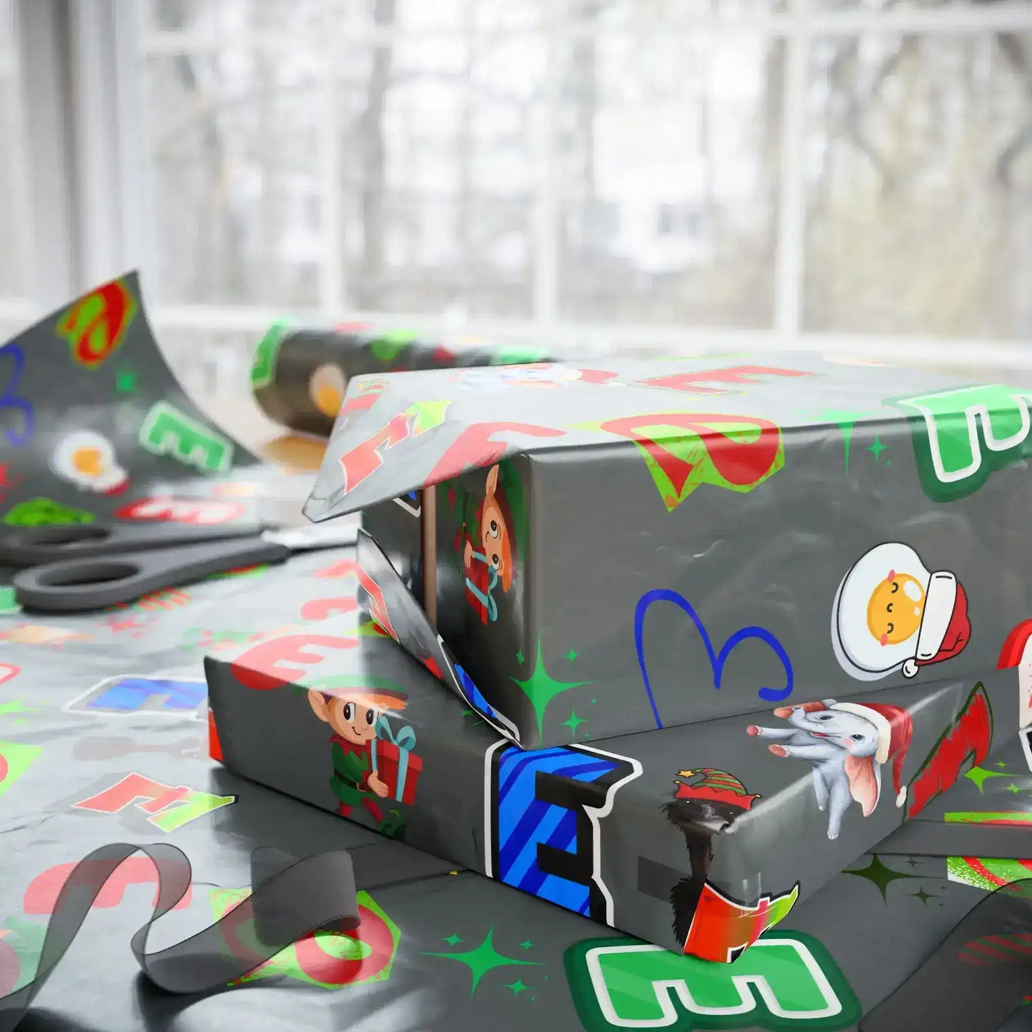 "E" Christmas Wrapping Paper – Alphabet Gift Swap Collection