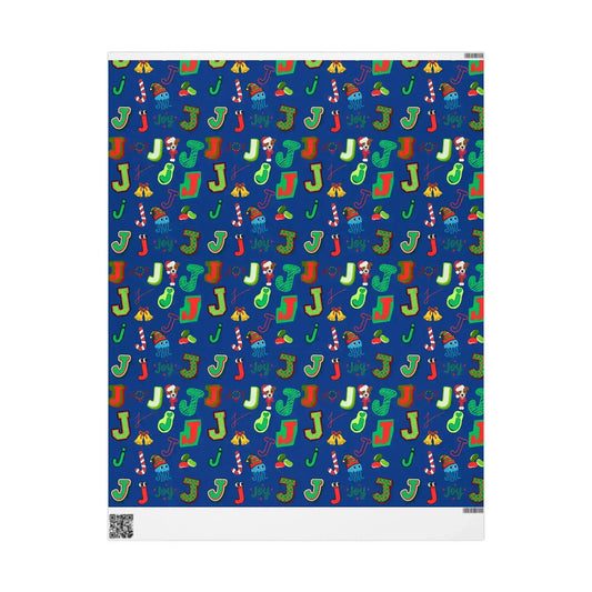 "J" Christmas Wrapping Paper β Alphabet Gift Swap Collection