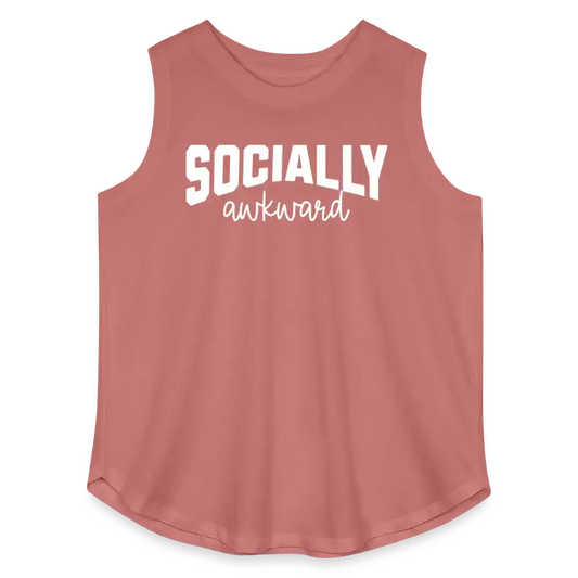 Socially Awkward - Curvy Tank Top - mauve