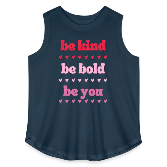 Be Kind Be Bold Be You Women's Curvy Relaxed Tank Top - denim