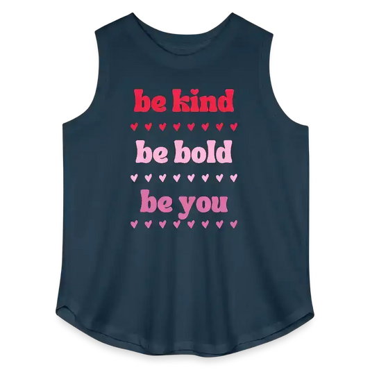 Be Kind Be Bold Be You Women's Curvy Relaxed Tank Top - denim