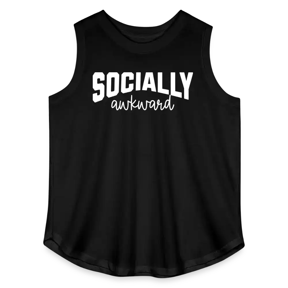 Socially Awkward - Curvy Tank Top - black