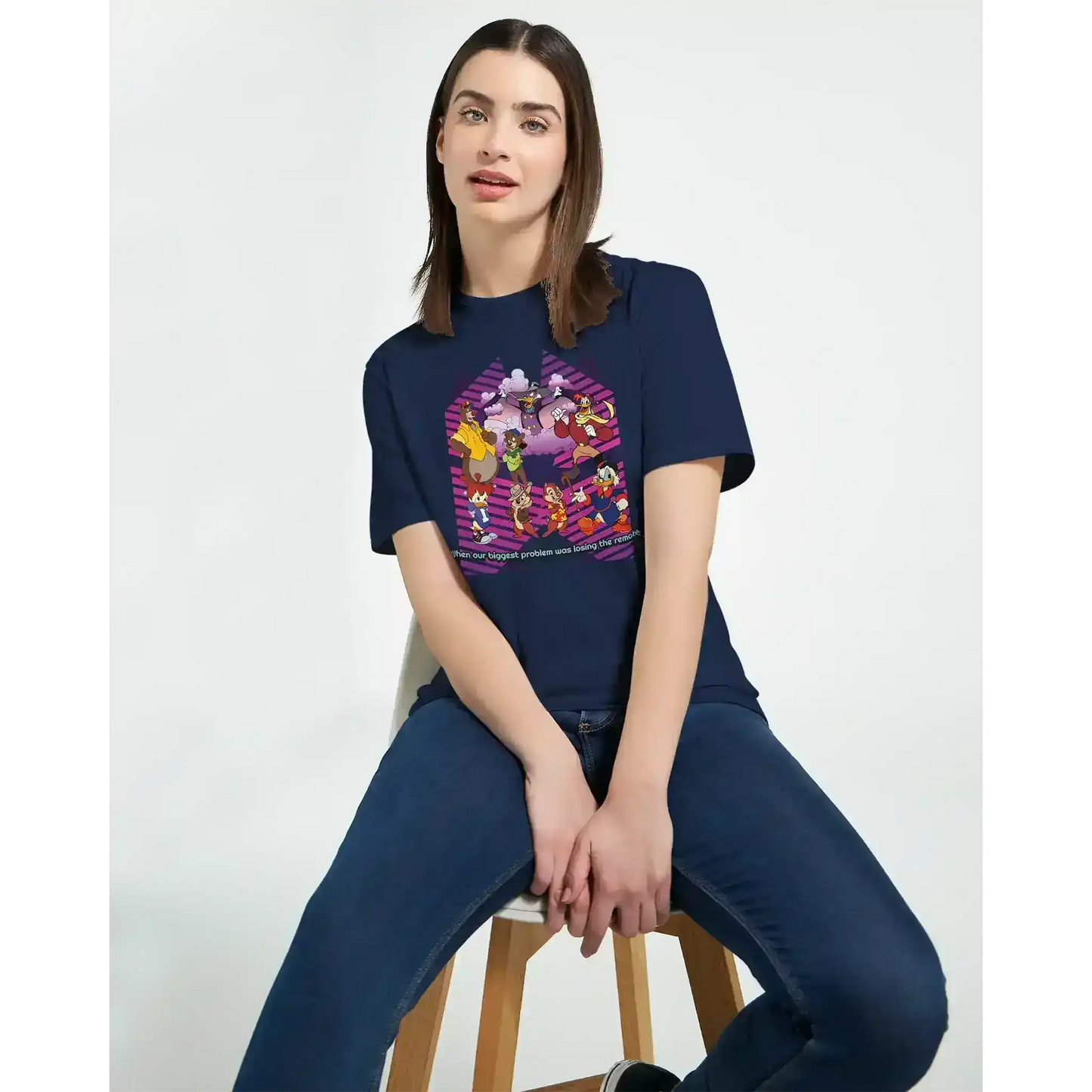 When Our Biggest Problem Was Losing The Remote Fitted Tee - Cady Creations