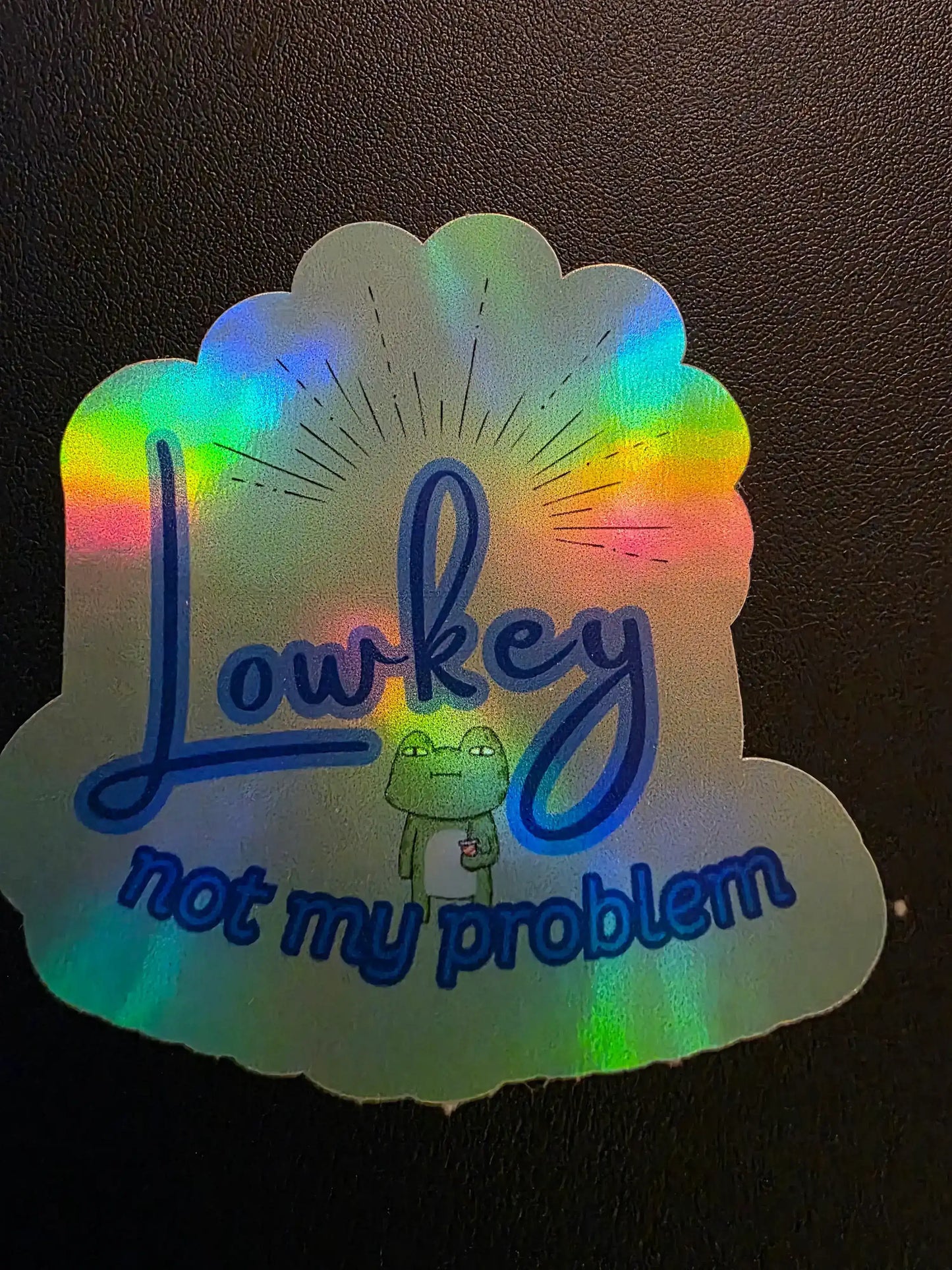 Lowkey Not My Problem Vinyl Sticker | Funny Frog Meme Aesthetic