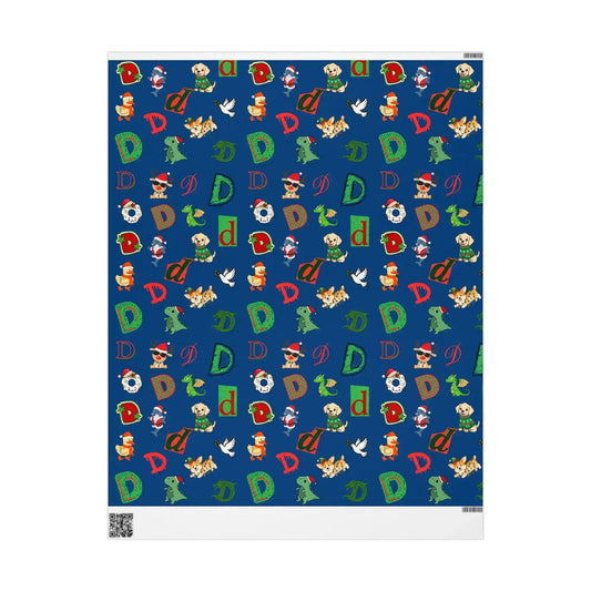 "D" Christmas Wrapping Paper – Alphabet Gift Swap Collection
