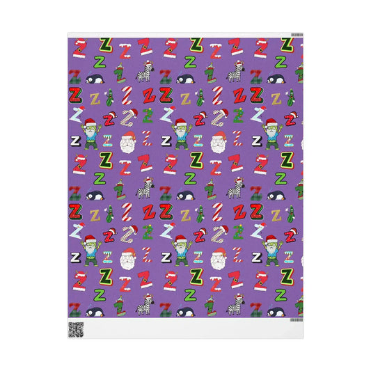 "Z" Zombie Santa Christmas Wrapping Paper – Alphabet Gift Swap Collection