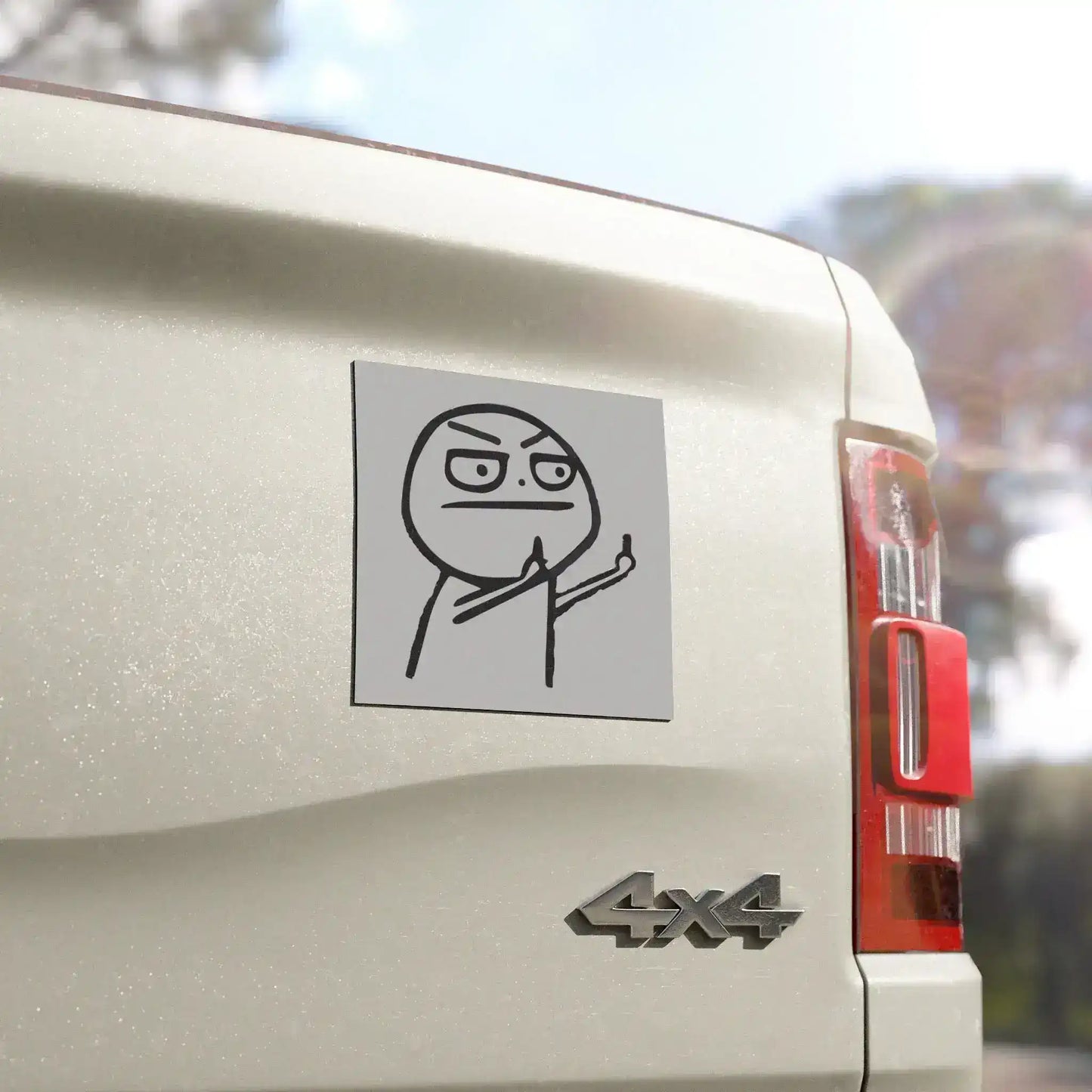 Middle Finger Stick Figure | Unbothered AF Car Magnet
