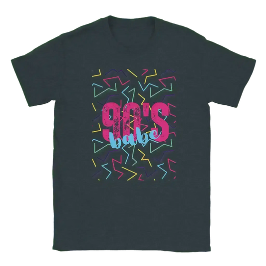 90s Babe retro vibes graphic tee with colorful geometric patterns by Cady Creations