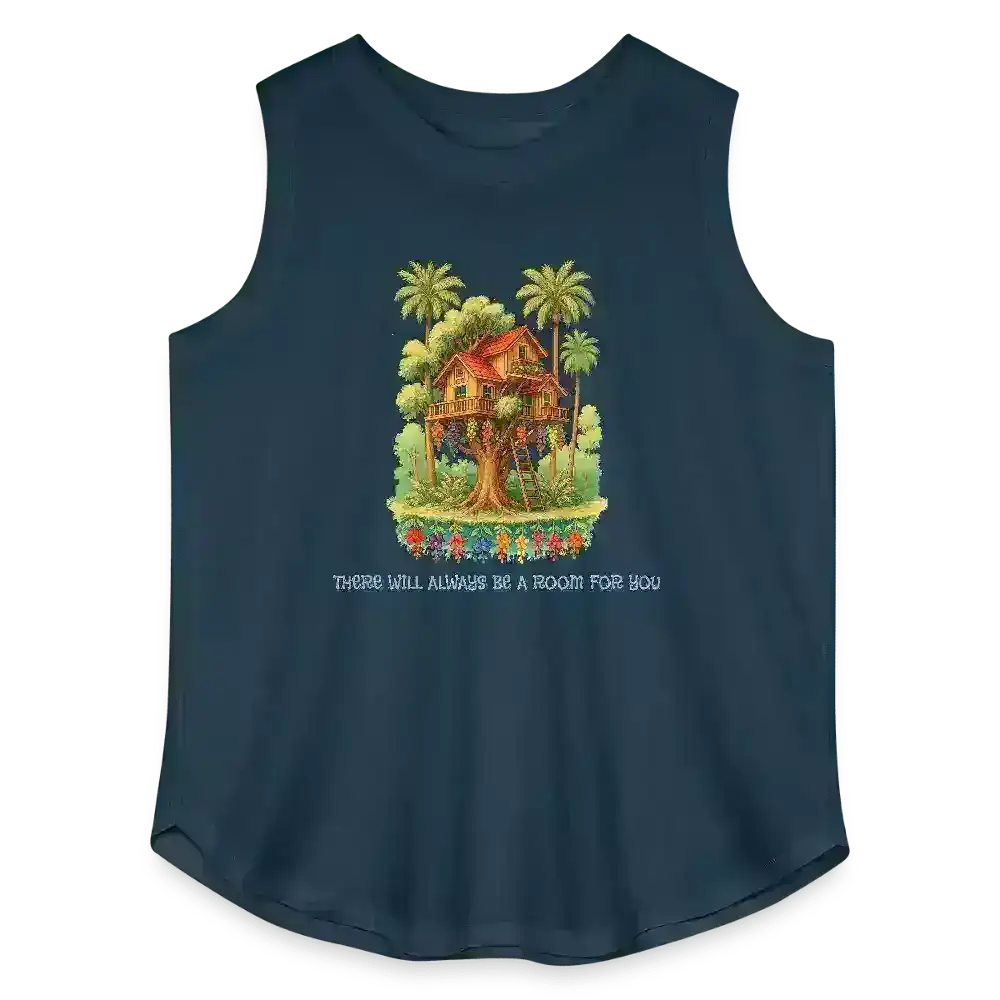 "There Will Always Be A Room For You" - Andrew McMahon in the Wilderness House in the Trees Lyric Inspired Women's Curvy Relaxed Tank Top - Cady Creations
