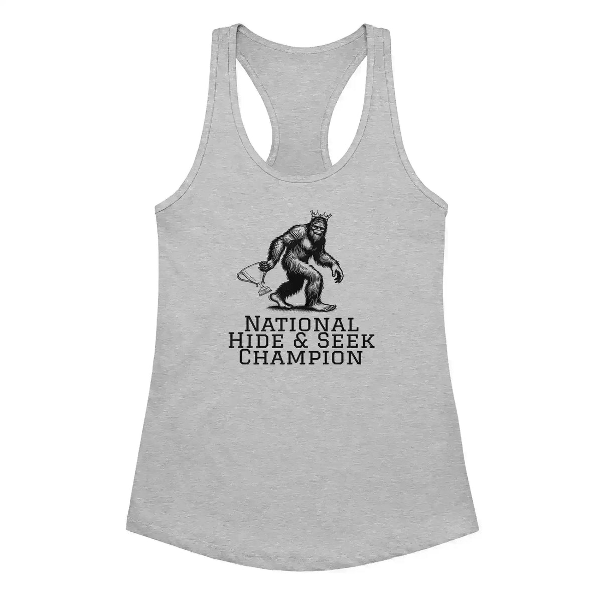 Bigfoot National Hide & Seek Champion - Racerback Tank - Cady Creations