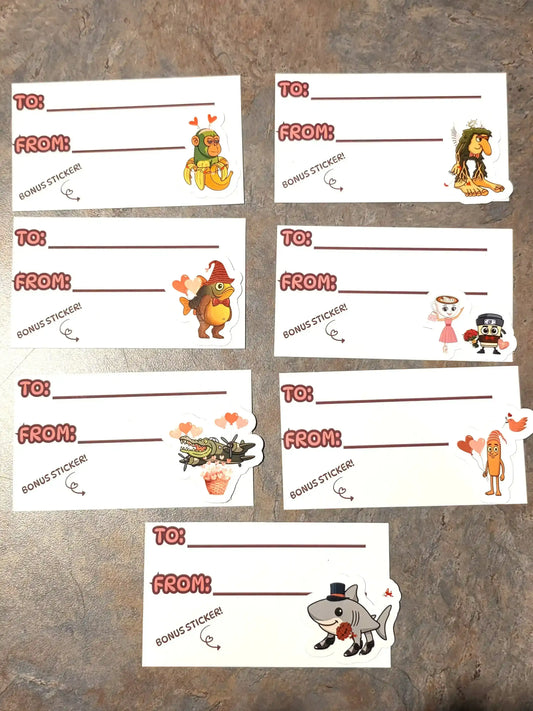Brainrot Valentine Card Pack (35 Cards + Bonus Stickers!) - Cady Creations