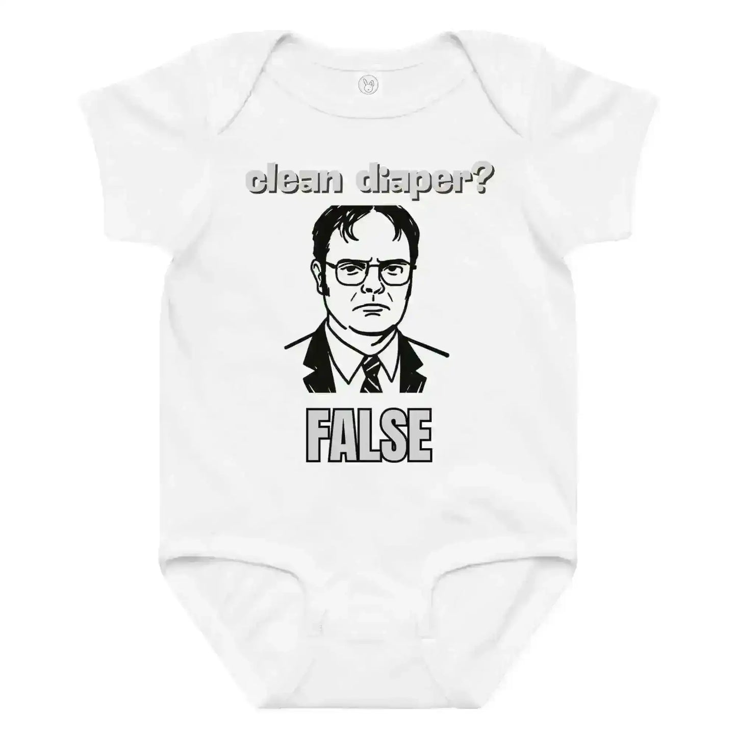 Clean Diaper False Dwight Schrute Baby Onesie - Cady Creations