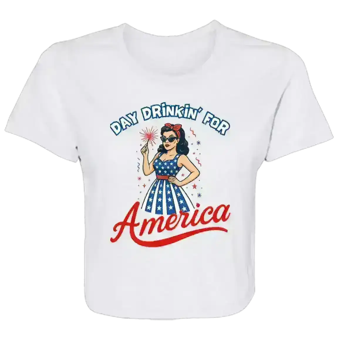 Day Drinkin' For America - Crop Top - Cady Creations