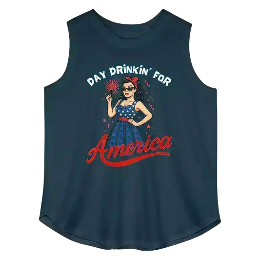 Day Drinkin' For America - Curvy Tank - Cady Creations