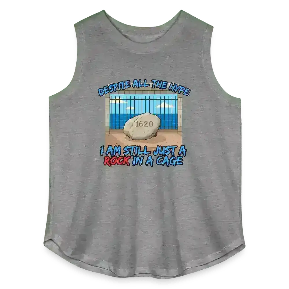 Despite All The Hype I Am Still Just A Rock In A Cage Plymouth Rock Humor Women's Curvy Relaxed Tank Top - Cady Creations