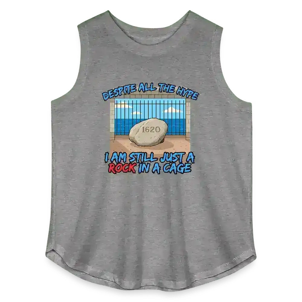 Despite All The Hype I Am Still Just A Rock In A Cage Plymouth Rock Humor Women's Curvy Relaxed Tank Top - Cady Creations