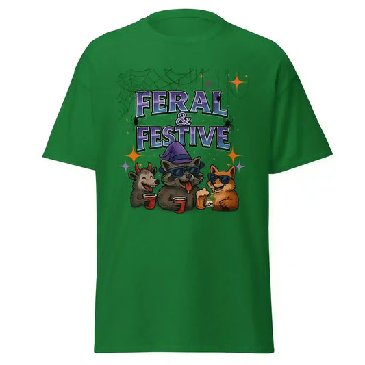 Feral & Festive Unisex Tee - Spooky Season Halloween Humor - Cady Creations
