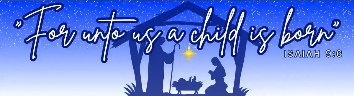 For Unto Us A Child Is Born Isaiah 9:6 Bumper Sticker - Customer Requested Design - Cady Creations