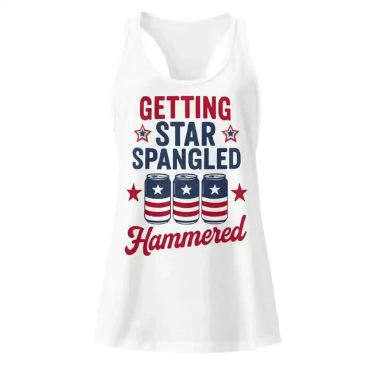 Getting Star Spangled Hammered - Racerback Tank - Cady Creations