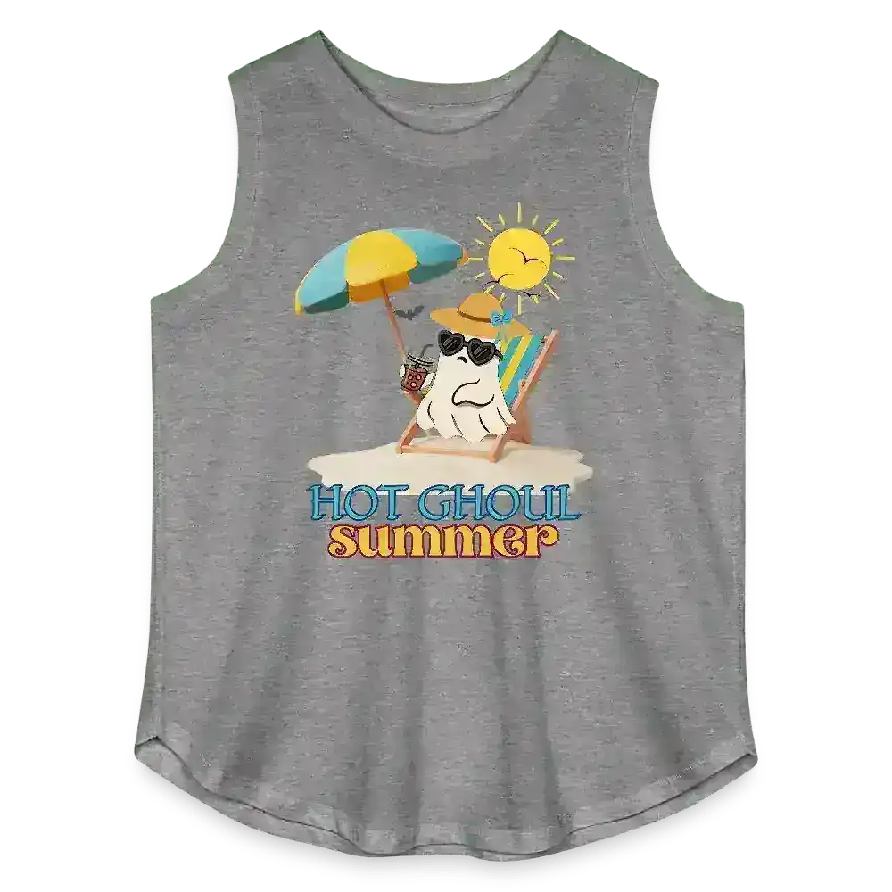 Hot Ghoul Summer Beach Ghost Humor Women's Curvy Relaxed Tank Top - Cady Creations