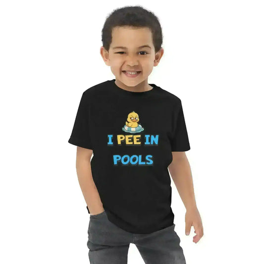 I Pee In Pools Funny Rubber Duck Toddler T-Shirt - Cady Creations