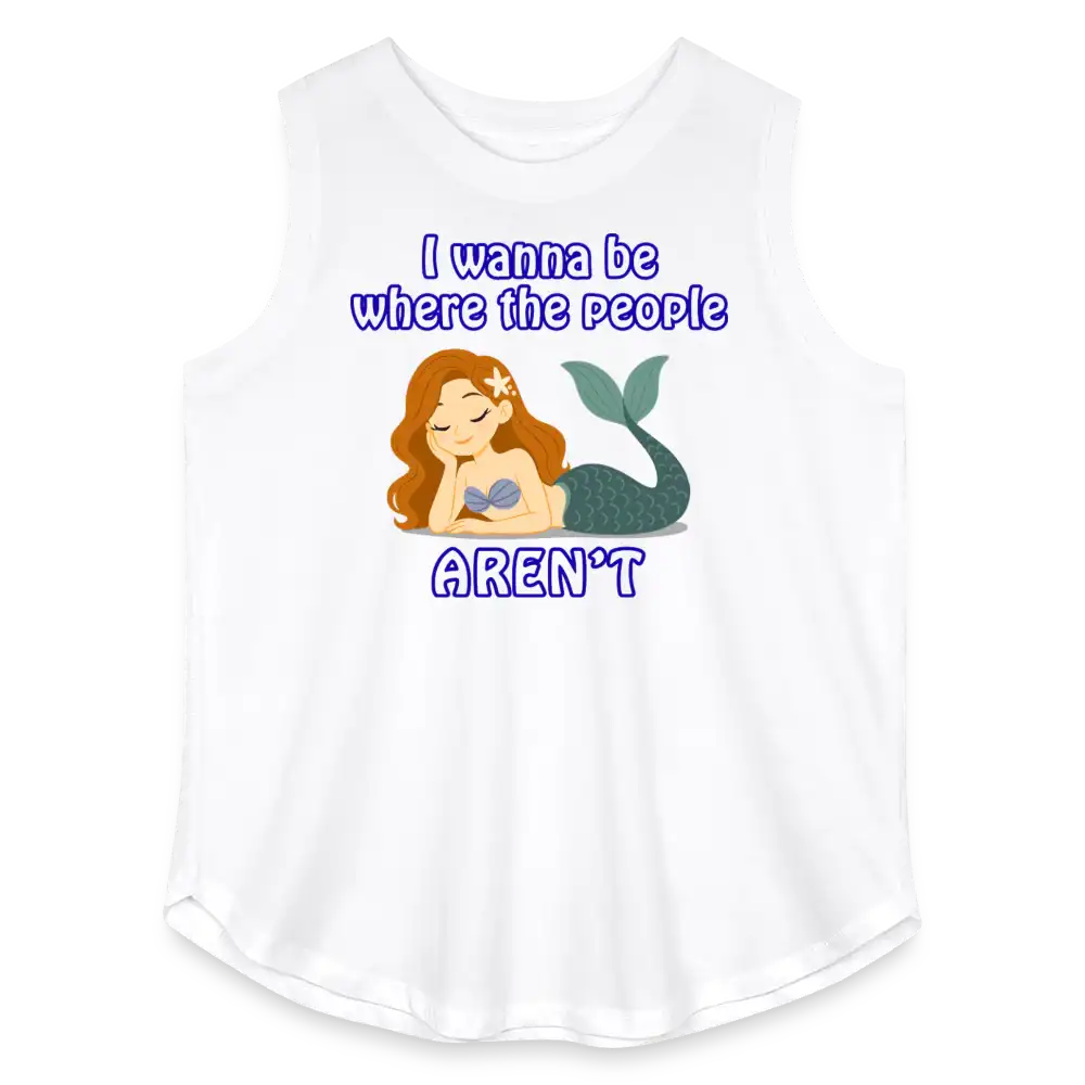 I Wanna Be Where The People Aren’t - Women’s Curvy Tank - white