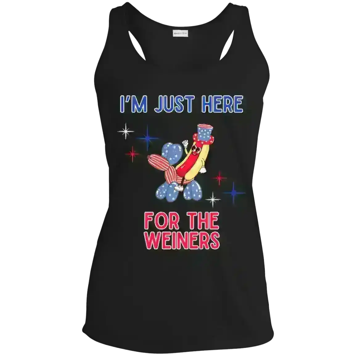 I'm Just Here For The Weiners - Racerback Tank - Cady Creations