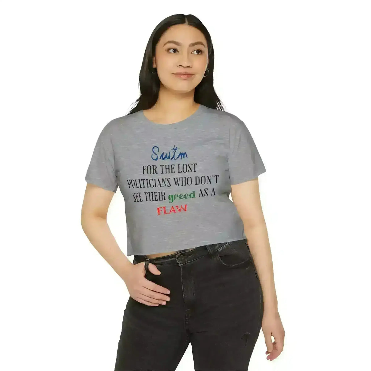 "Swim For The Lost Politicians Who Don't See Their Greed As A Flaw" - Jack's Mannequin Swim Lyric Inspired Crop Top - Cady Creations