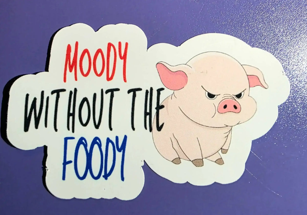 Moody Without The Foody Grumpy Pig - Premium Vinyl Sticker - Cady Creations