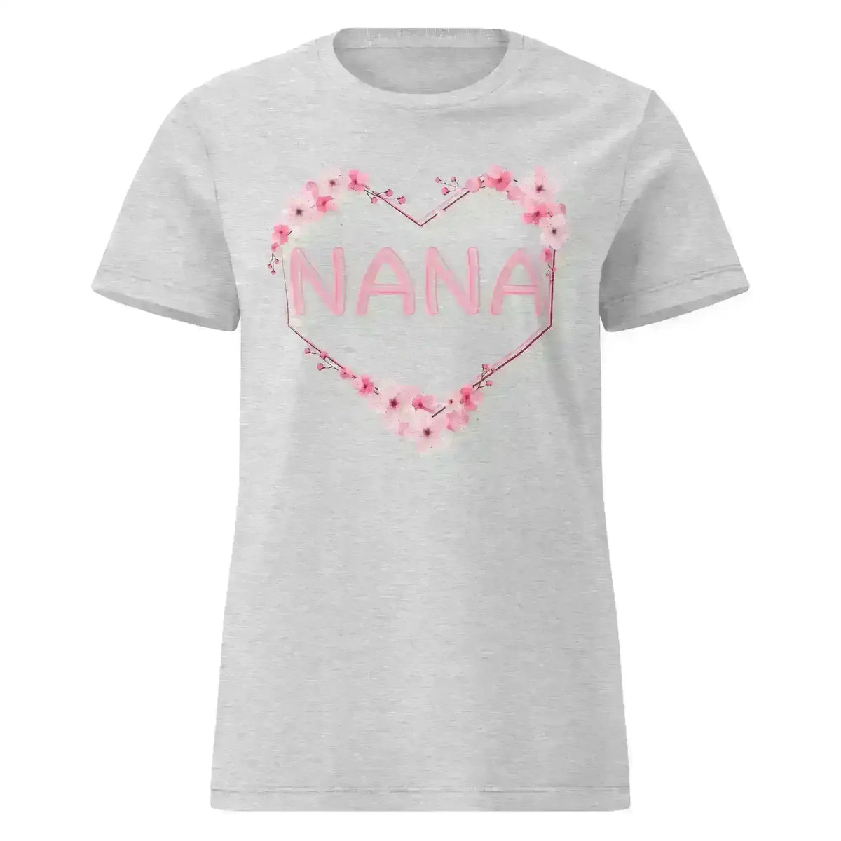 Nana Floral Heart - Fitted Tee - Cady Creations