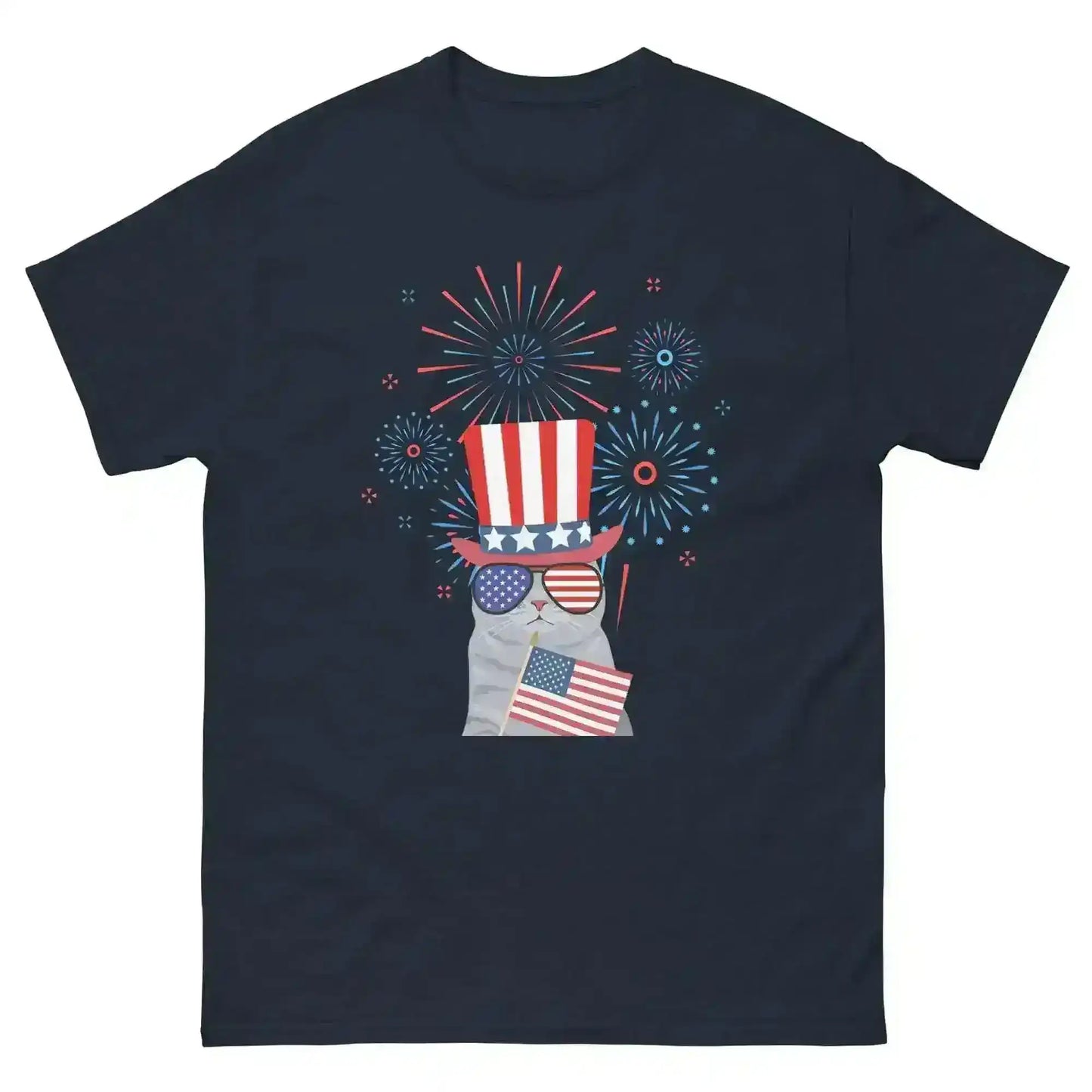 Patriotic July 4th America Cat Unisex Tee - Cady Creations