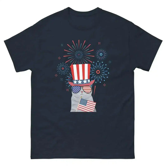 Patriotic July 4th America Cat Unisex Tee - Cady Creations