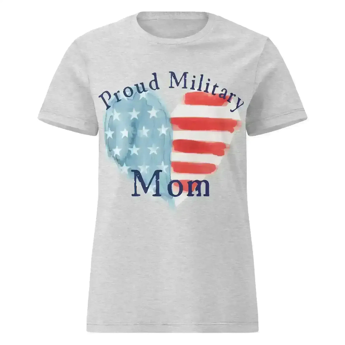 Proud Military Mom Patriotic Heart - Fitted Tee - Cady Creations