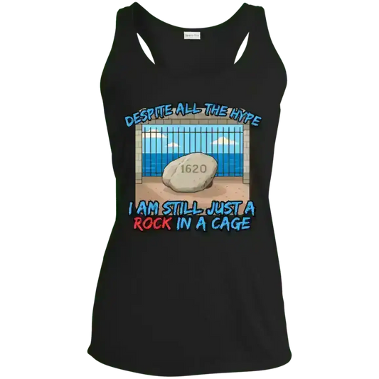 Rock In A Cage Plymouth Rock - Racerback Tank - Cady Creations