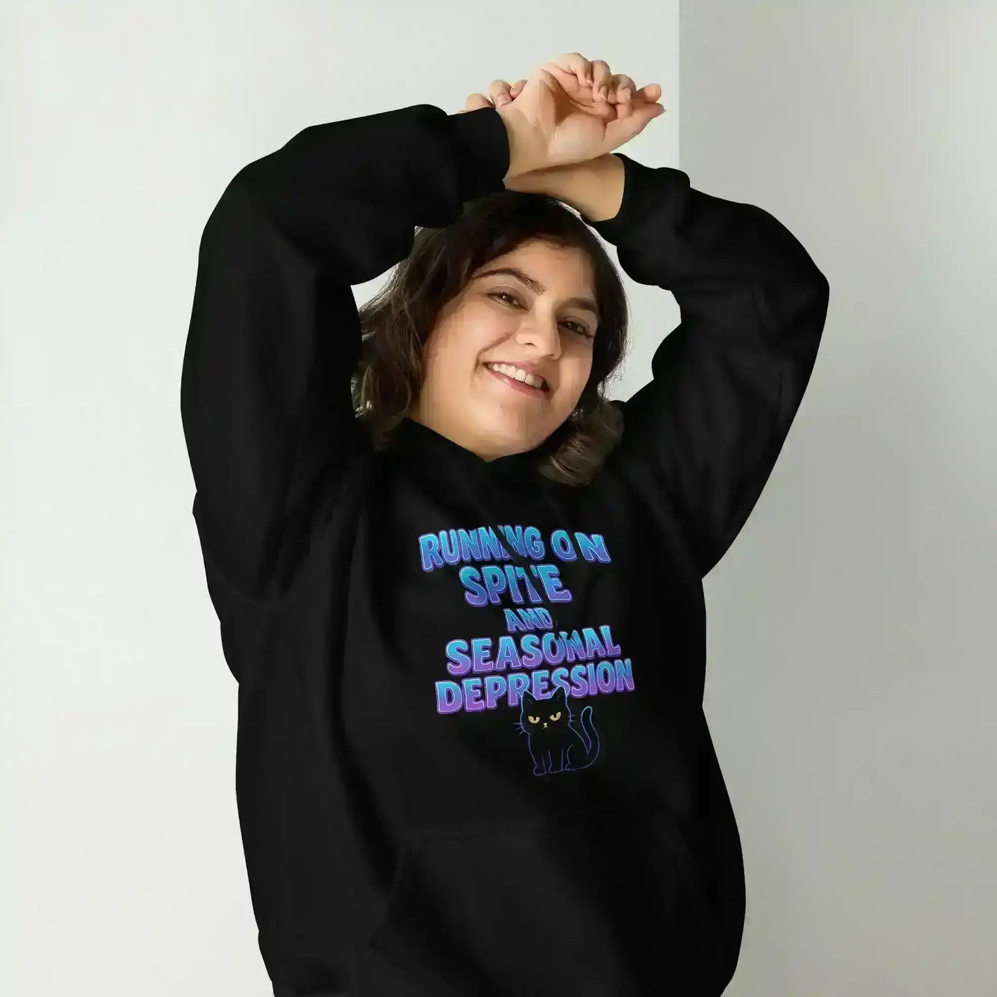 Running On Spite And Seasonal Depression Pullover Hoodie - Cady Creations