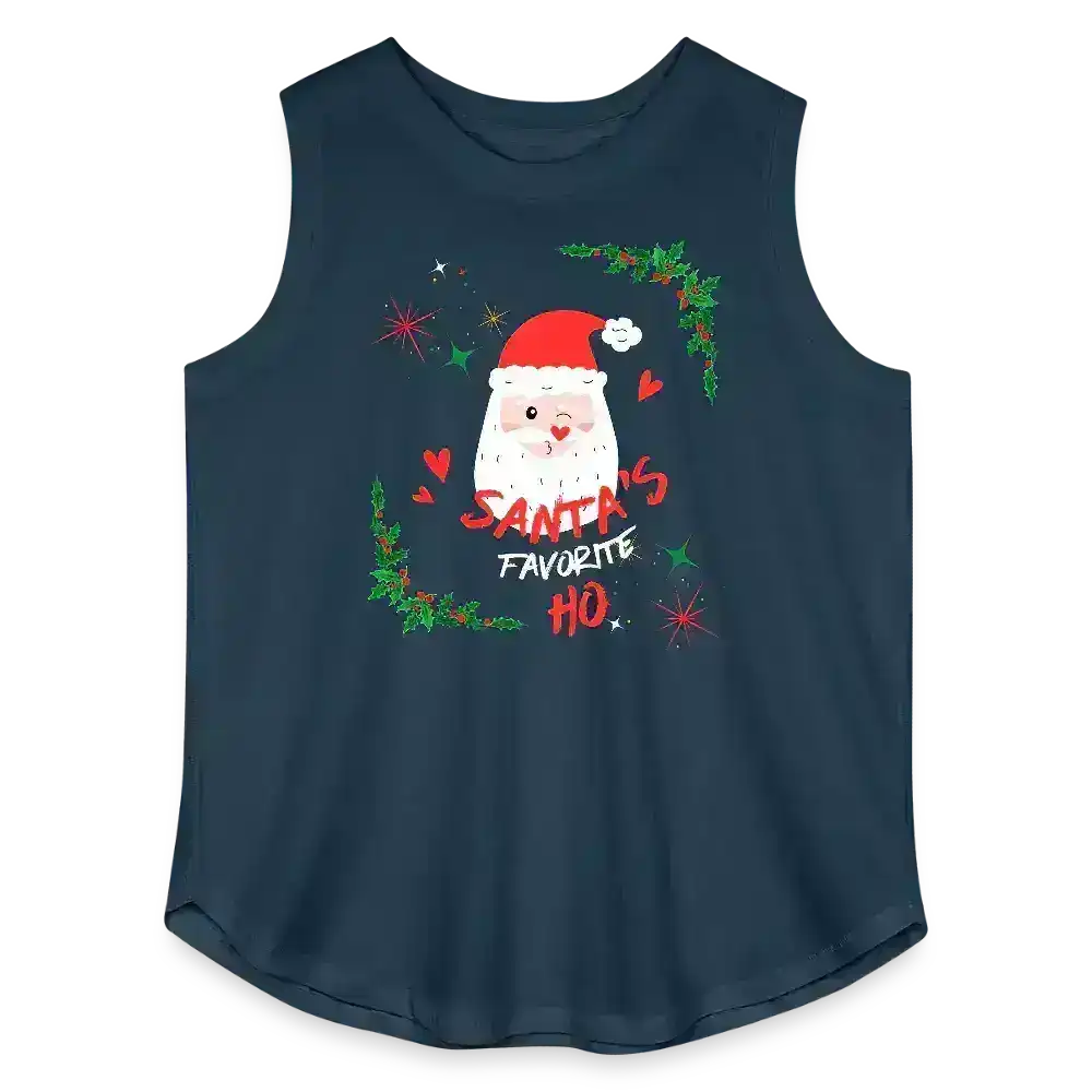 Santa's Favorite Ho Curvy Relaxed Tank Top - denim
