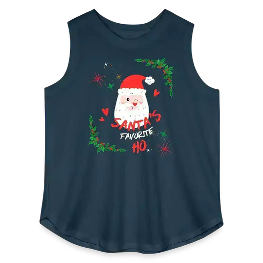 Santa's Favorite Ho Curvy Relaxed Tank Top - denim