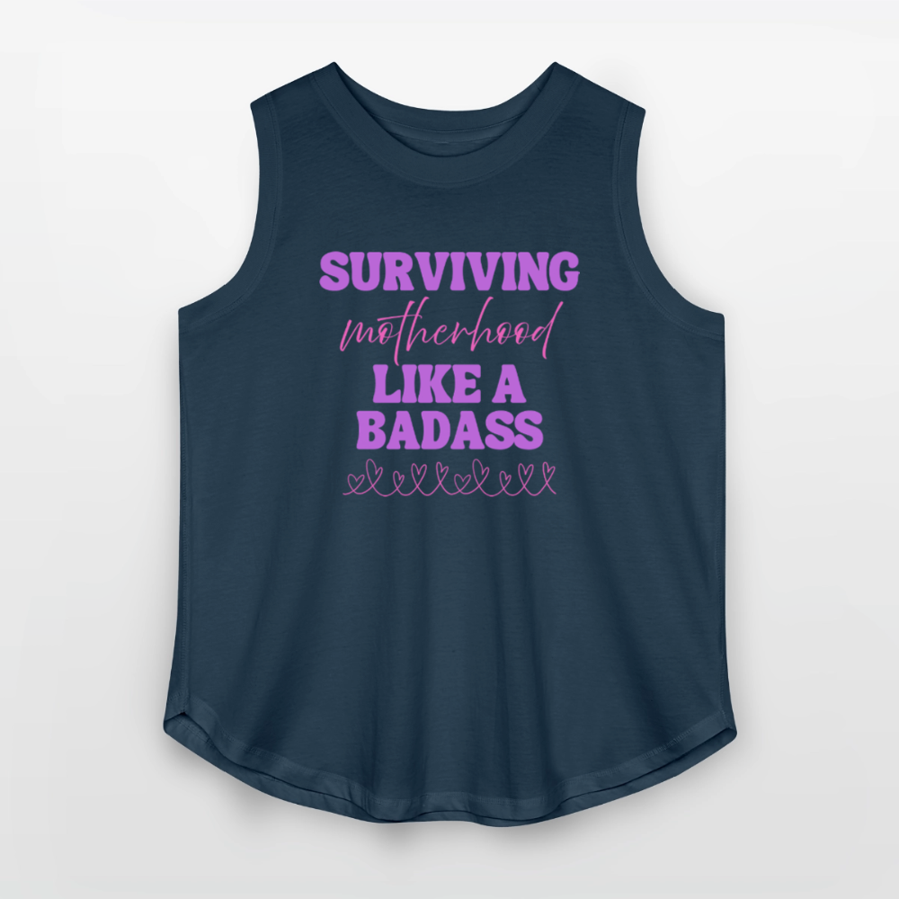 Surviving Motherhood Like A Badass - Women’s Curvy Tank - denim