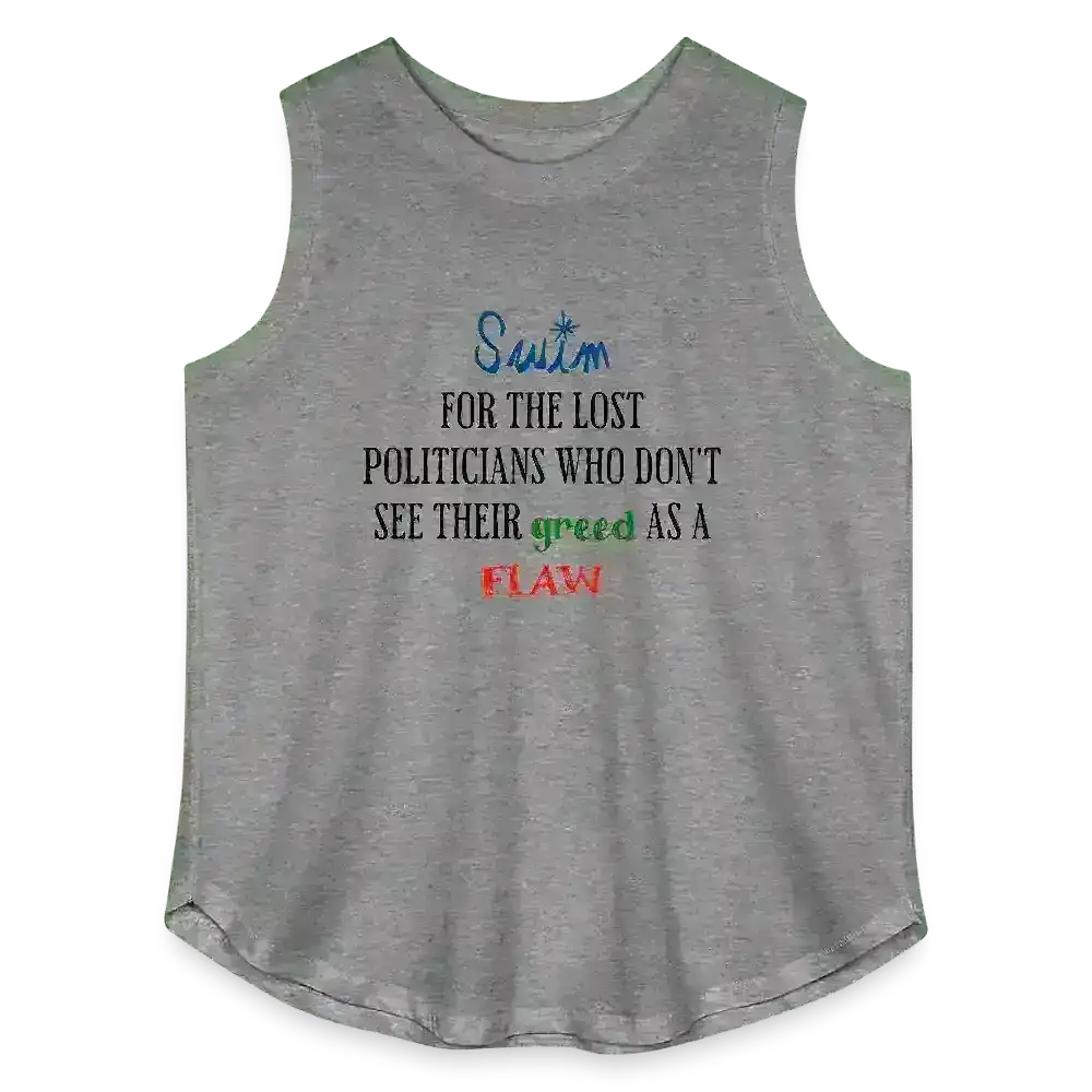 "Swim For The Lost Politicians Who Don't See Their Greed As A Flaw" - Jack's Mannequin Swim Lyric Inspired Curvy Relaxed Tank Top - Cady Creations