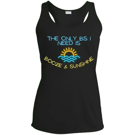 The Only BS I Need Is Booze & Sunshine Summer Drinking Humor Racerback Tank - Cady Creations
