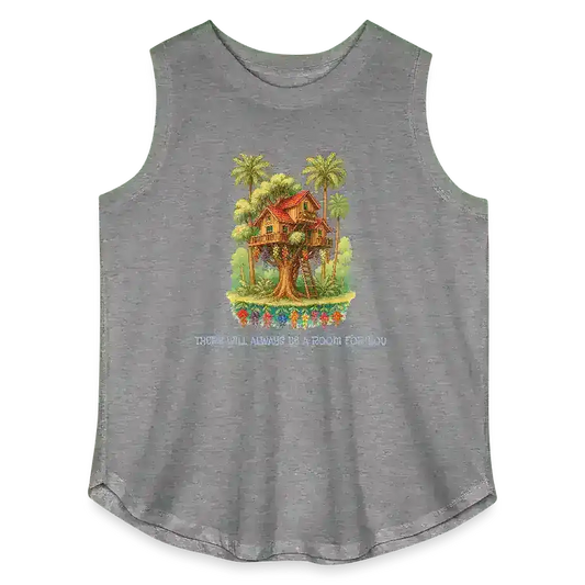 "There Will Always Be A Room For You" - Andrew McMahon in the Wilderness House in the Trees Lyric Inspired Women's Curvy Relaxed Tank Top - Cady Creations
