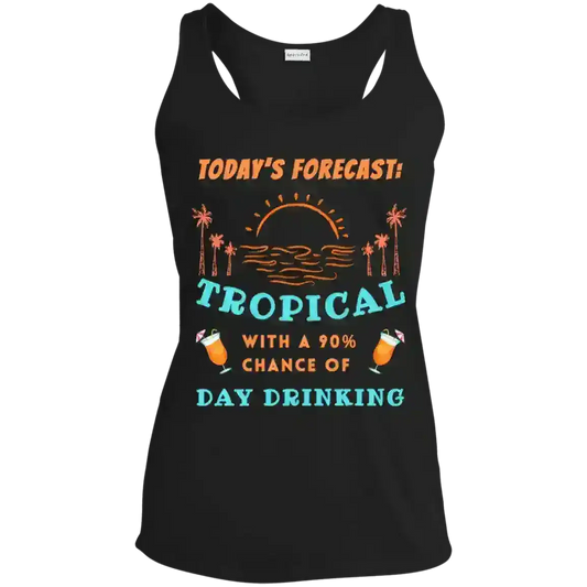 Today's Forecast Tropical 90% Chance Day Drinking Summer Vibes Racerback Tank - Cady Creations