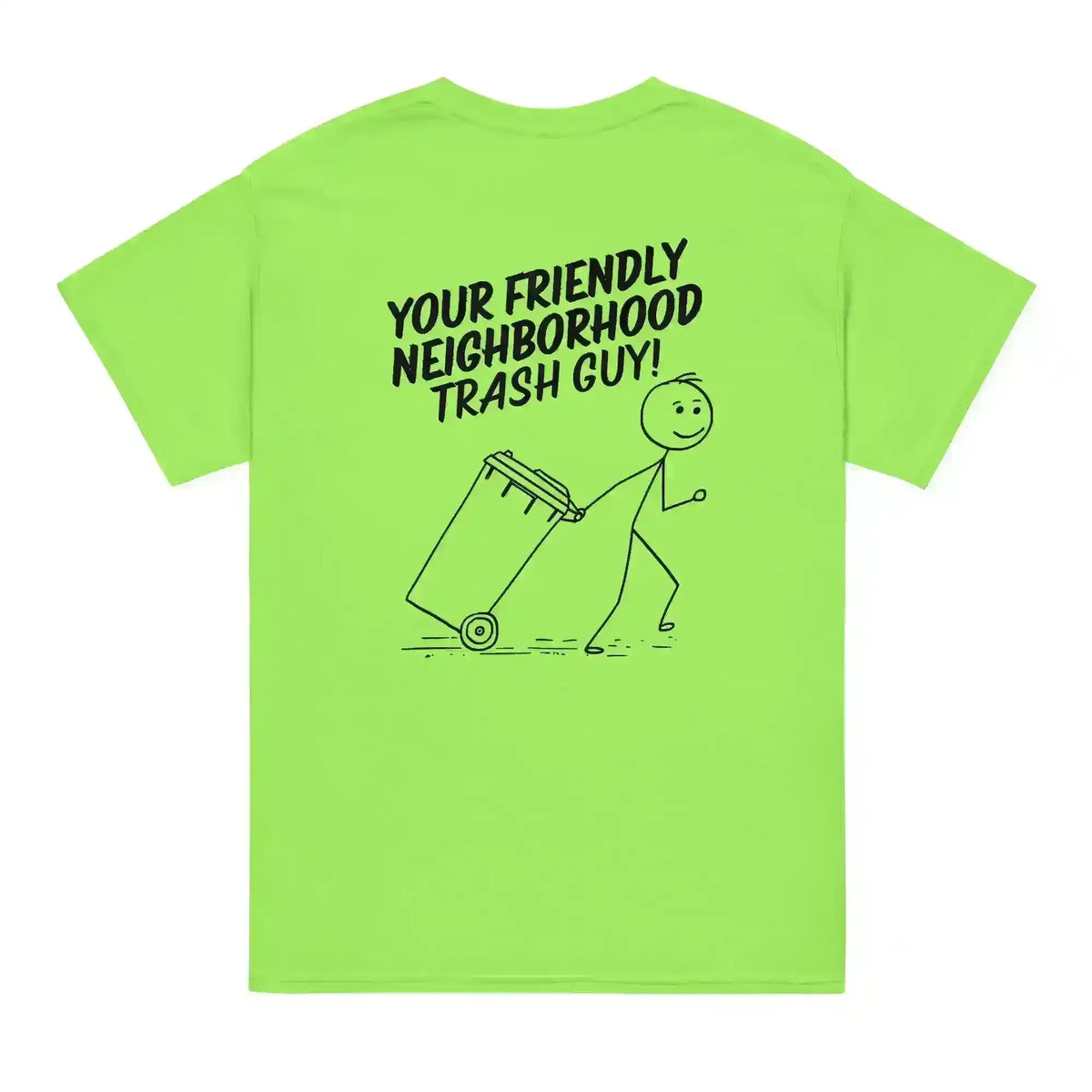 Waste Transfer Technician Tee – Funny Trash Guy Safety Green Shirt (Front & Back Print) - Cady Creations