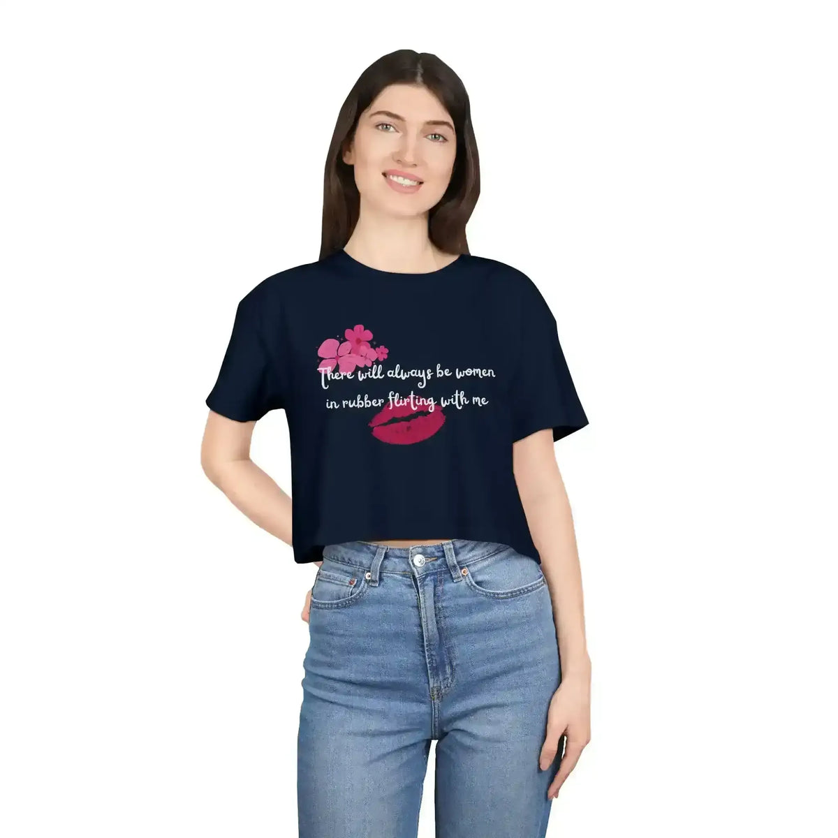 Women In Rubber Flirting Rent Inspired - Crop Top - Cady Creations