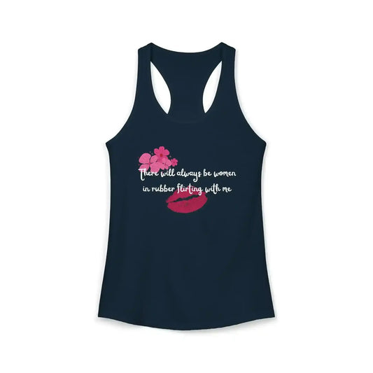 Women In Rubber Flirting Rent Inspired - Racerback Tank - Cady Creations