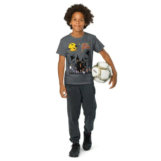Halloween Haunted House Party Youth Tee - Spooky Season Collection - Cady Creations