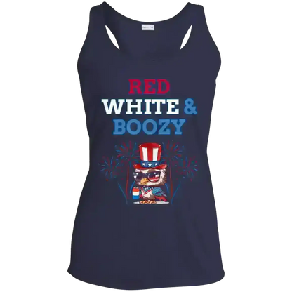 Red White & Boozy Patriotic July 4th Racerback Tank - Cady Creations