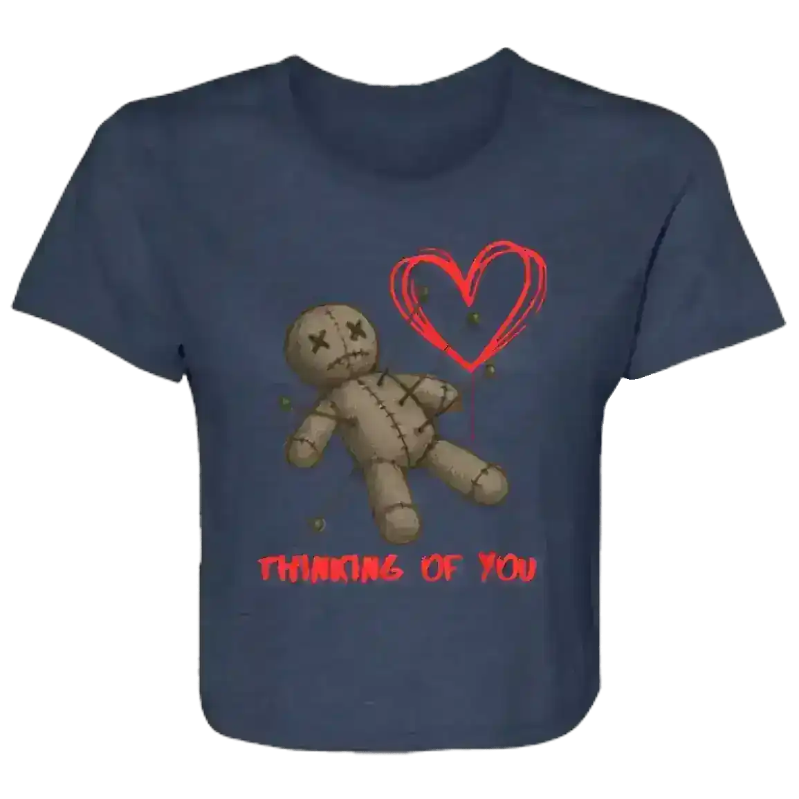 Thinking Of You Voodoo Doll Dark Romance Flowy Crop Top - Cady Creations