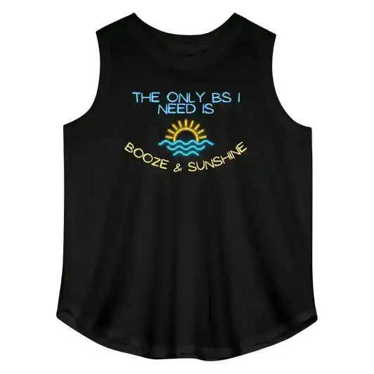 The Only BS I Need Is Booze & Sunshine Summer Drinking Humor Women's Curvy Relaxed Tank Top - Cady Creations