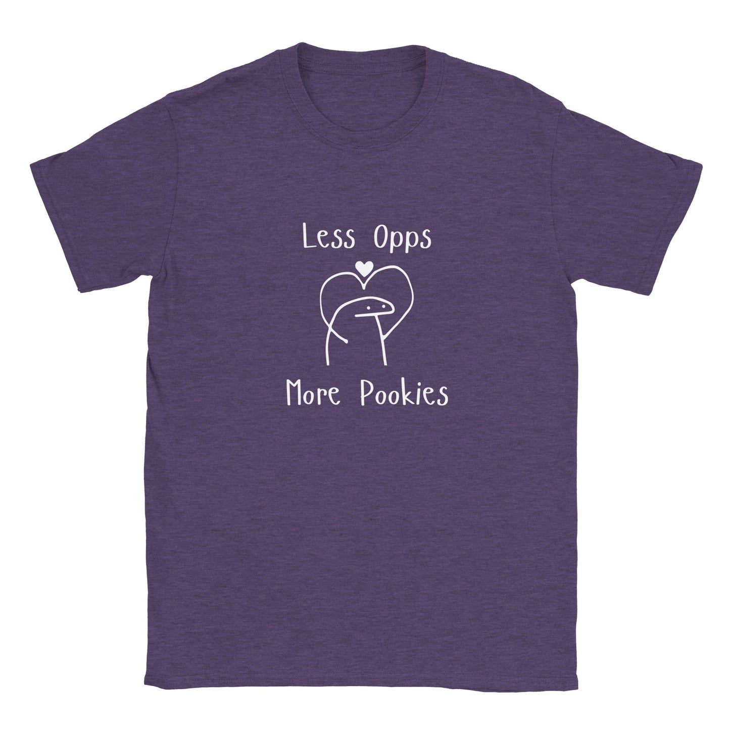 Less Opps More PookiesParents! Embrace the playful spirit of friendship while making your teenagers cringe, with this fun graphic tee. Perfect for those who value good vibes and close conPrint MaterialLess Opps, More Pookies - Adult Graphic TeeCady Creations